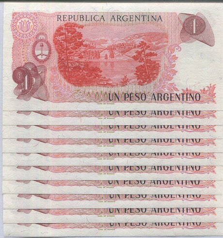 Argentina 1 Peso 1983 P 311 b UNC LOT 10 PCS