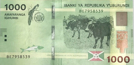 Burundi 1000 Francs 2021 P 51 UNC