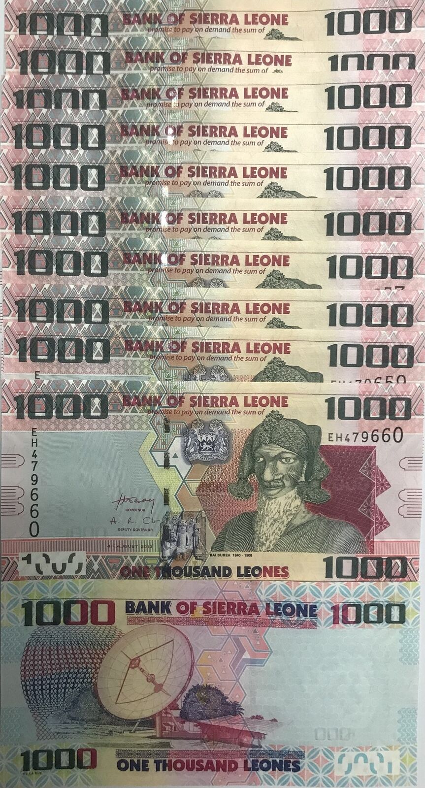 Sierra Leone 1000 Leones 2013 P 30 b UNC LOT 10 PCS