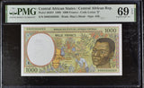 CAS Central African Public 1000 Francs 1999 P 302Ff Superb Gem UNC PMG 69 EPQ