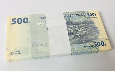 Congo 500 Francs 2020 P NEW Crane Currency UNC LOT 20 PCS 1/5 Bundle