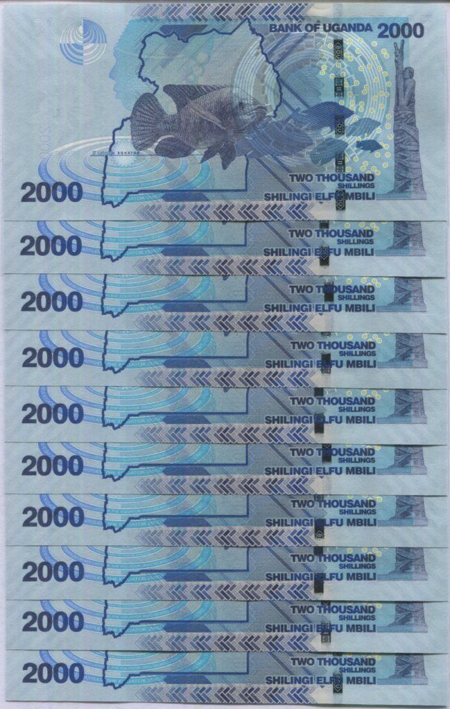 Uganda 2000 Shillings 2021 P 50 UNC LOT 10 PCS