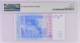 West African States Senegal 2000 Francs 2012 P 716Ki Gem UNC PMG 66 EPQ