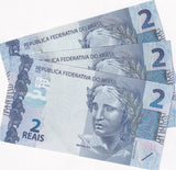 Brazil 2 Reais 2010/2019 P 252 e Sign Eduardo and Ilan UNC LOT 3 PCS