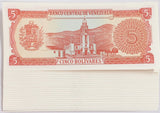 Venezuela 5 Bolivares 1989 P 70 b UNC LOT 20 PCS