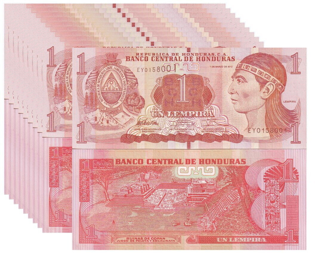 Honduras 1 Lempira 2012 P 96 UNC LOT 10 PCS