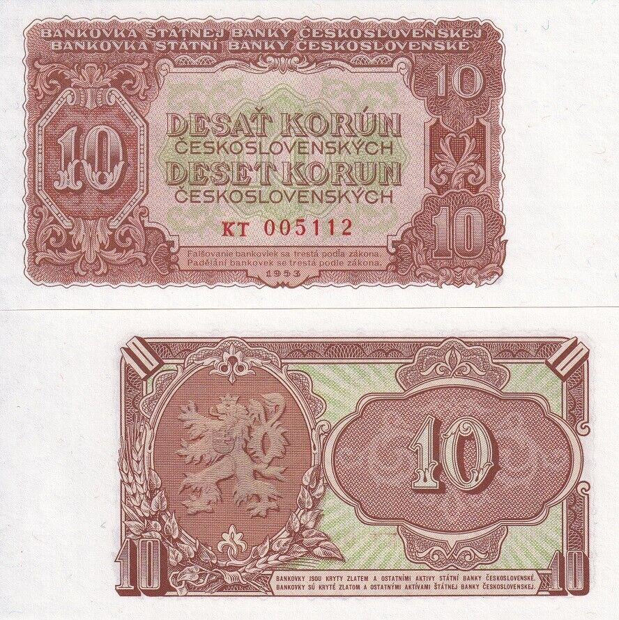 Czechoslovakia 10 Korun 1953 P 83 b UNC