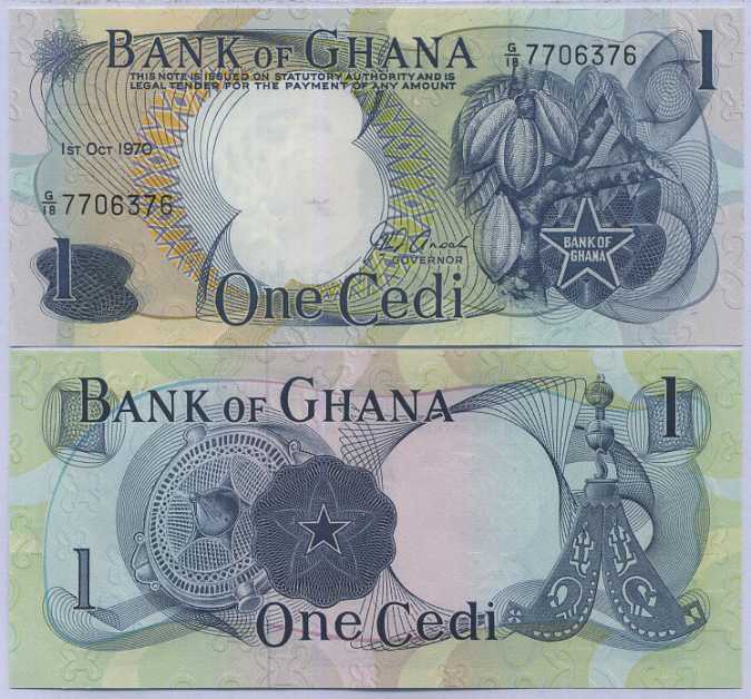 Ghana 1 Cedi 1970 P 10 c AUnc
