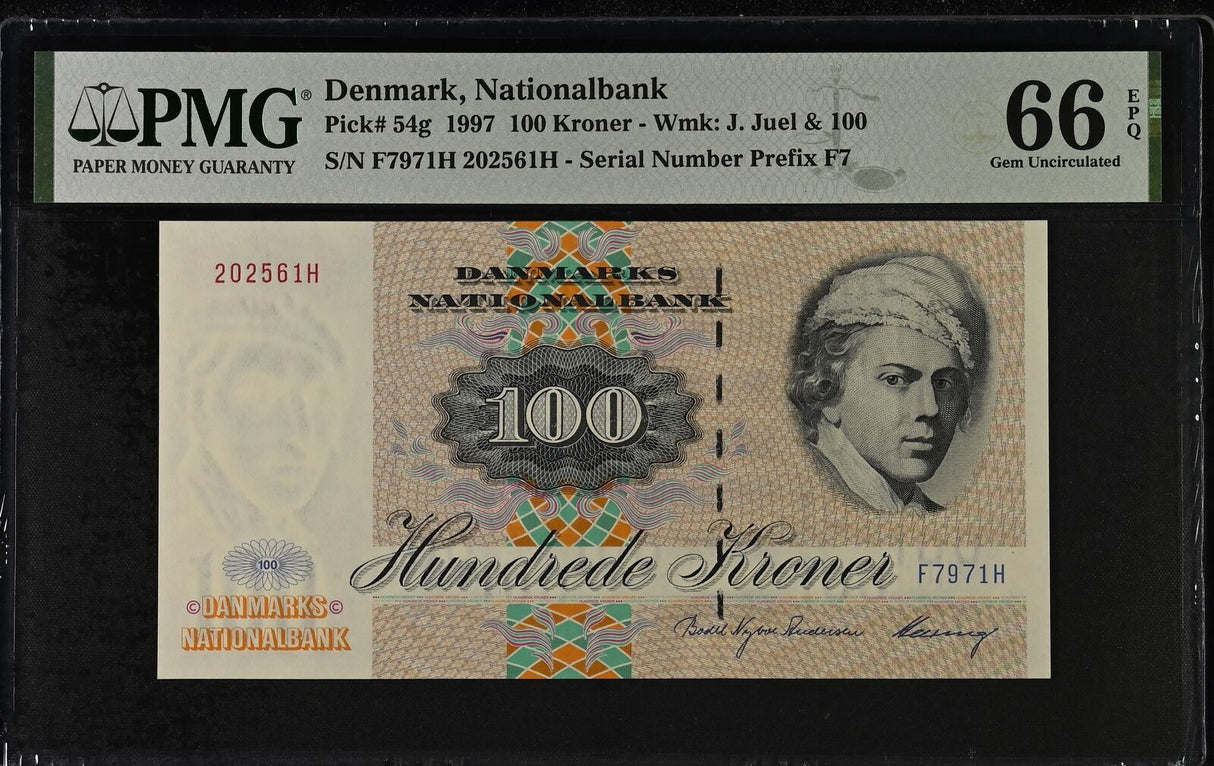 Denmark 100 Kroner 1997 P 54 g GEM UNC PMG 66 EPQ