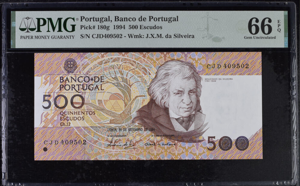 Portugal 500 Escudos 1994 P 180 g Gem UNC PMG 66 EPQ