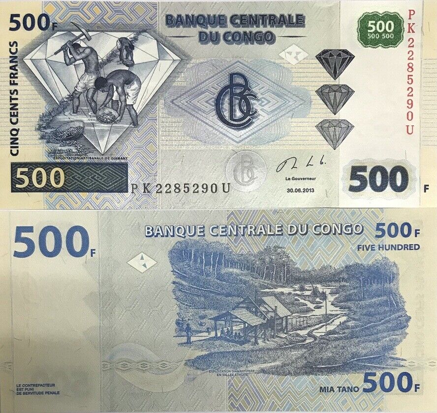 Congo 500 Francs 2013 P 96 UNC