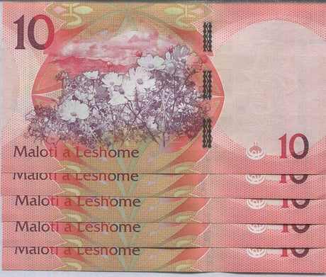 Lesotho 10 Maloti 2021 P NEW Symbol + Sign LOT 5 UNC