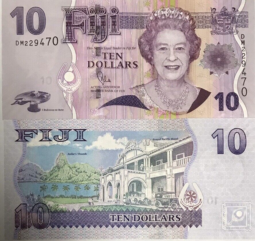 Fiji 10 Dollars ND 2011 P 111 b QE II UNC