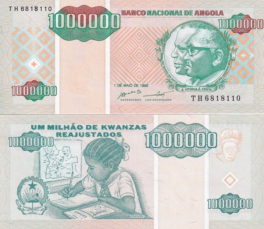 Angola 1000000 Kwanza 1995 P 141 UNC
