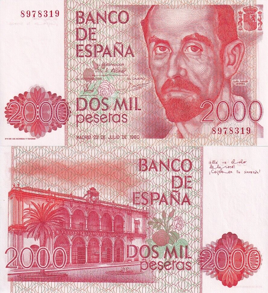 Spain 2000 Pesetas 1980 P 159 UNC