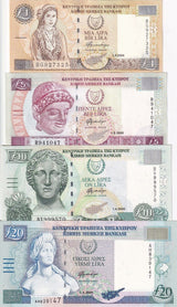 Cyprus Set 4 PCS 1 5 10 20 Pound 2003-2005 P 60 61 62 63 UNC