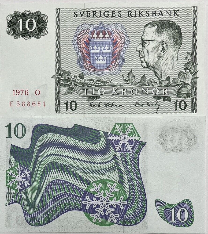 Sweden 10 Kronor 1976 P 52 d UNC