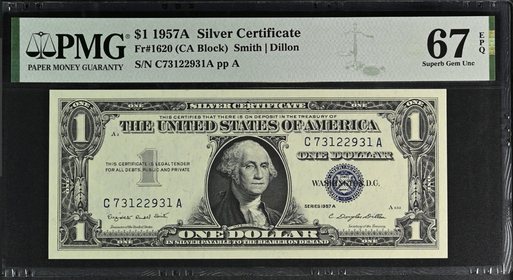 United States 1 Dollar USA 1957A P 419 Silver Certifi Superb Gem UNC PMG 67 EPQ