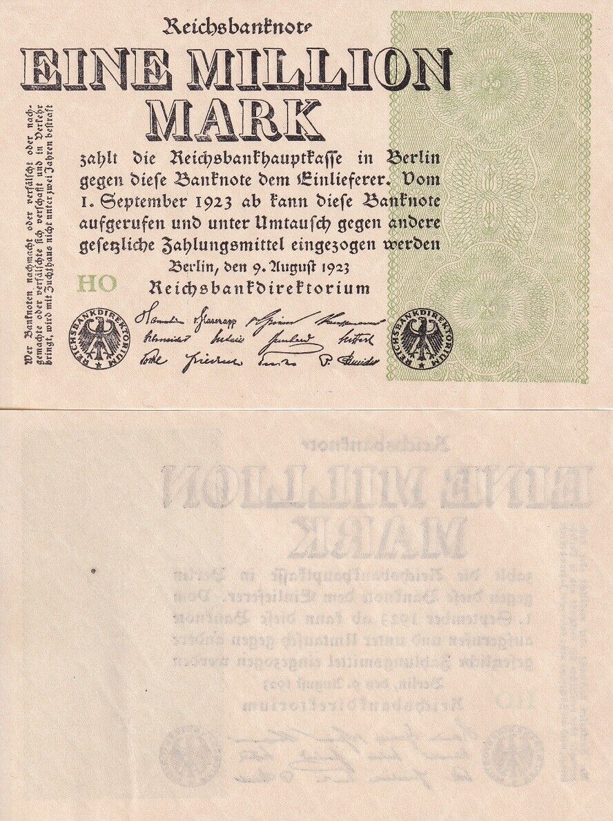 Germany Reichsbank 1000000 Mark 1923 P 102 AUnc