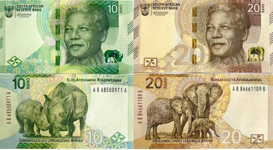 South Africa SET 2 UNC 10 20 Rand 2023 P 148 149 New Family Design