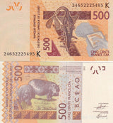West African States Senegal 500 Francs 2024 P 719 K UNC LOT 5 PCS