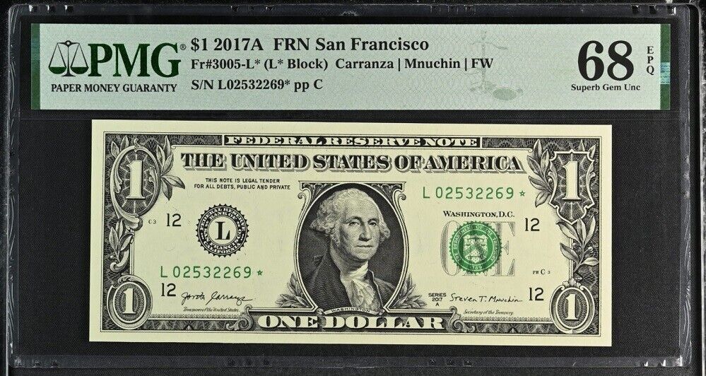 United States 1 Dollar USA 2017A P 544* Rep F San Superb Gem UNC PMG 68 EPQ