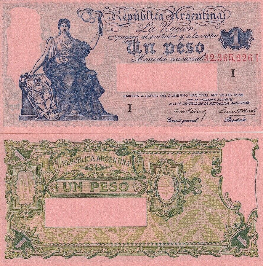 Argentina 1 Pesos ND 1935 Series I P 251 a UNC