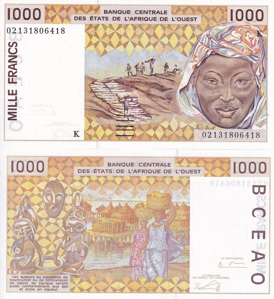West African States Senegal 1000 FRANCS 2002 P 711Kl UNC