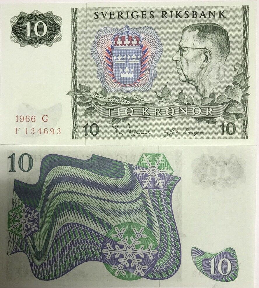 Sweden 10 Kronor 1966 P 52 UNC