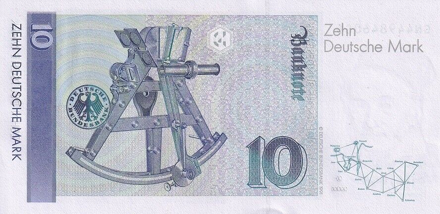 Germany 10 Deutsche Mark 1999 P 38 d UNC