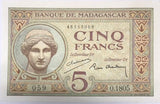 Madagascar 5 Francs ND 1937 P 35 UNC