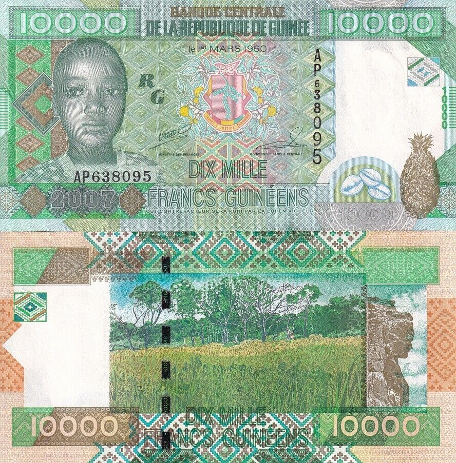 Guinea 10000 Francs 2007 P 42 a UNC