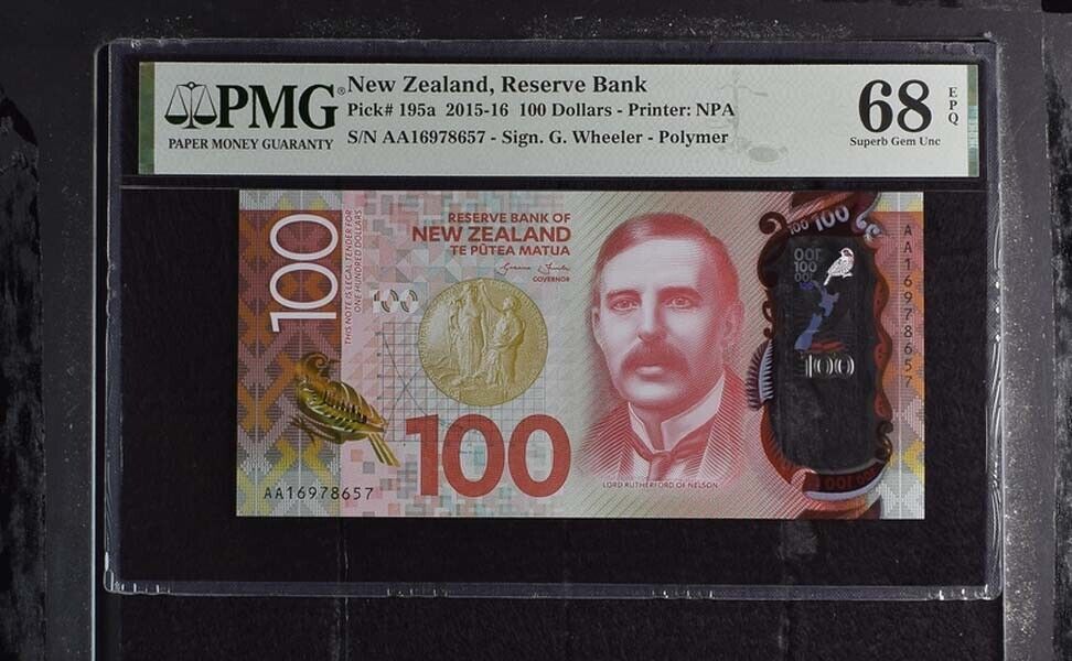 New Zealand 100 Dollars 2015/2016 P 195 a Superb Gem UNC PMG 68 EPQ