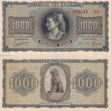 Greece 1000 Drachmas 1942 P 118 AUnc