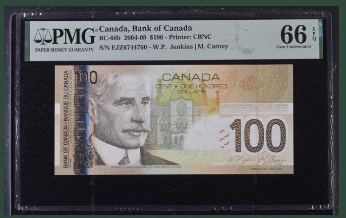 Canada 100 Dollars 2004/2009 P 105 66 b EJZ Gem UNC PMG 66 EPQ
