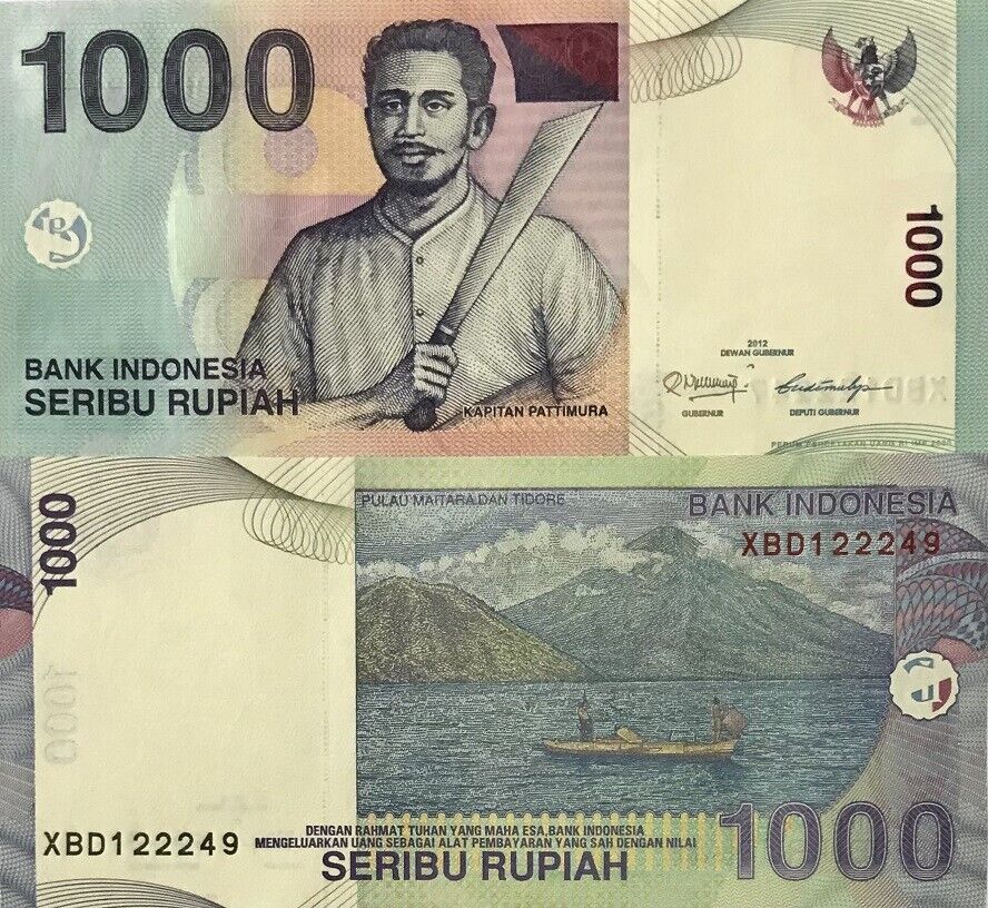 INDONESIA 1000 RUPIAH 2012 P 141 XBD Replacement UNC