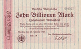 Germany 10 Trillion Mark 1923 P S1030 UNC