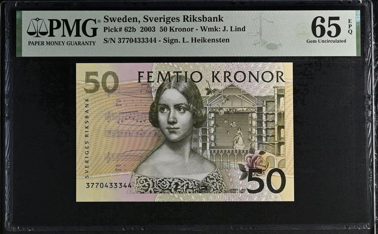Sweden 50 Kronor 2003 P 62 b GEM UNC PMG 65 EPQ
