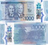 Jamaica 1000 Dollars 2022 / 2023 P 99 NEW Polymer LOT 3 UNC
