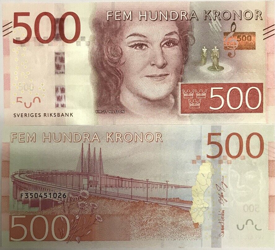 Sweden 500 Kronor ND 2016 P 73 UNC