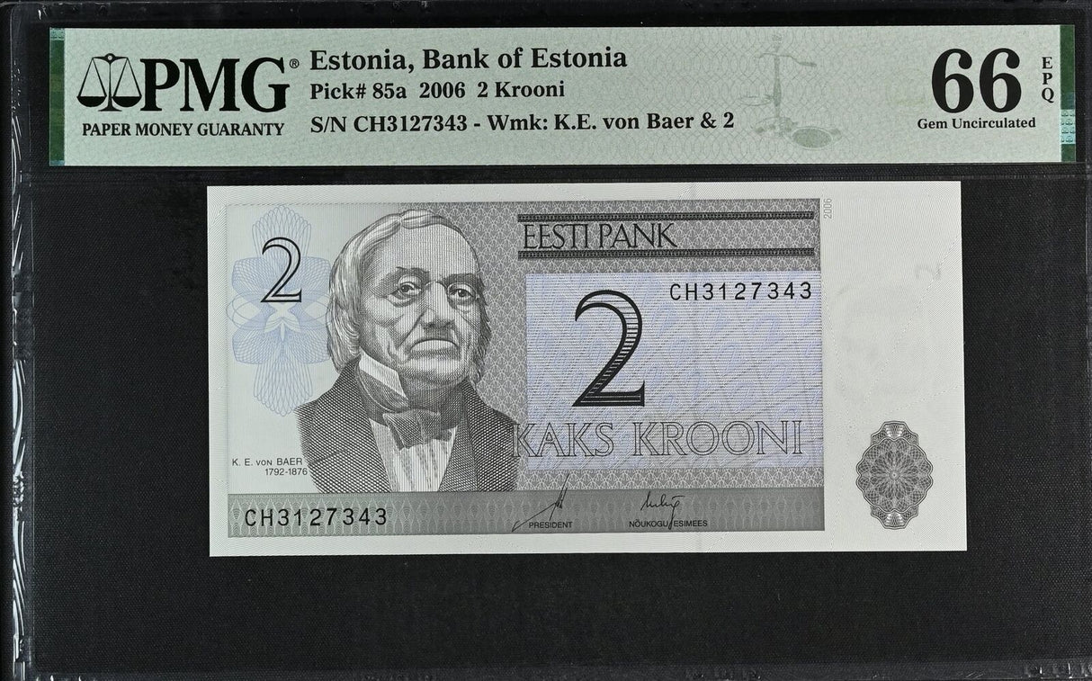 Estonia 2 Krooni 2006 P 85 a Gem UNC PMG 66 EPQ