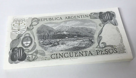 ARGENTINA 50 PESO 1976-78 P 301 B UNC LOT 50 PCS