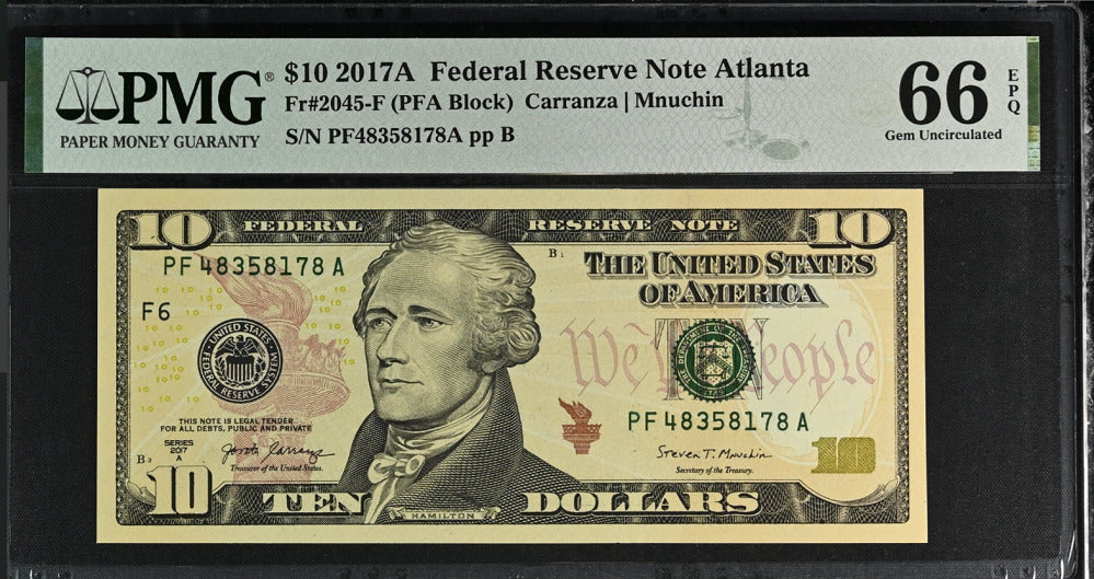 United States 10 Dollars USA 2017A P 545B F Atlanta UNC Gem PMG 66 EPQ