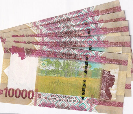 Guinea 10000 Francs 2020 P 49Ab UNC LOT 5 PCS
