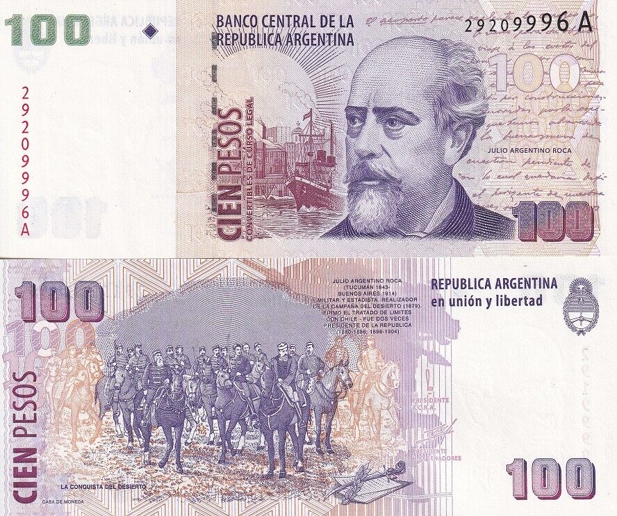 Argentina 100 Pesos ND 1999-2002 P 351 UNC