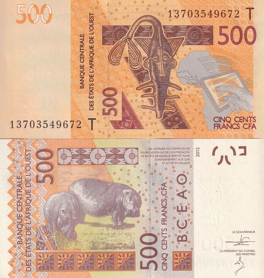 West African States Togo 500 Francs 2013 P 819 Tb UNC LOT 5 PCS