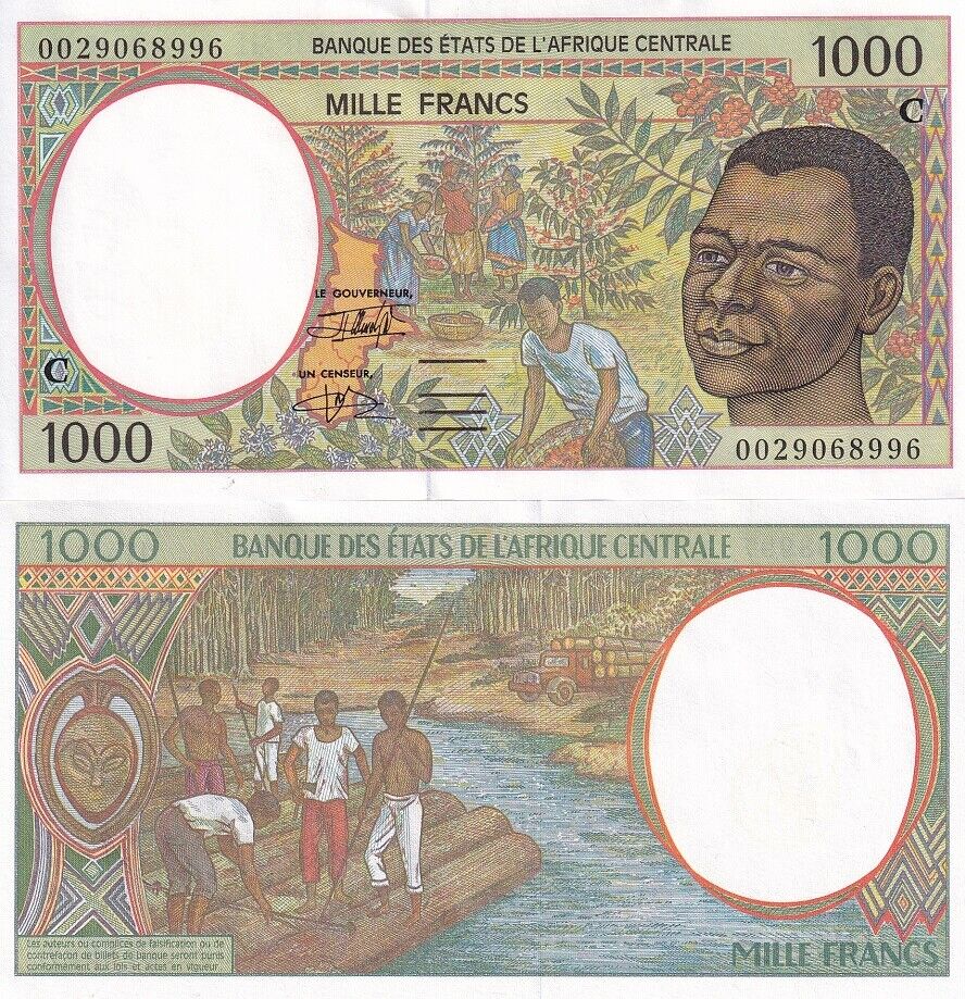 entral African State Congo 1000 Francs 2000 P 102Cg AUnc