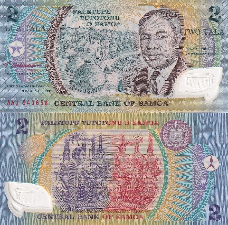 Western Samoa 2 Tala 1990 AAJ Polymer P 31 e UNC