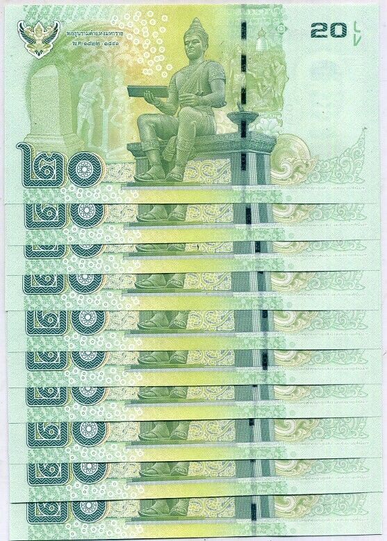 Thailand 20 Baht ND 2016 P 118 SIGN 87 Apisak & Veerathai UNC LOT 10 PCS