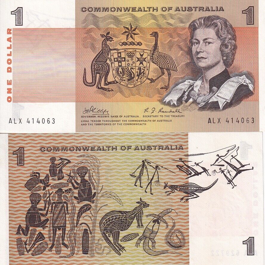 Australia 1 Dollars 1966-1972 Sign Phillips & RandallP 37 c AUnc